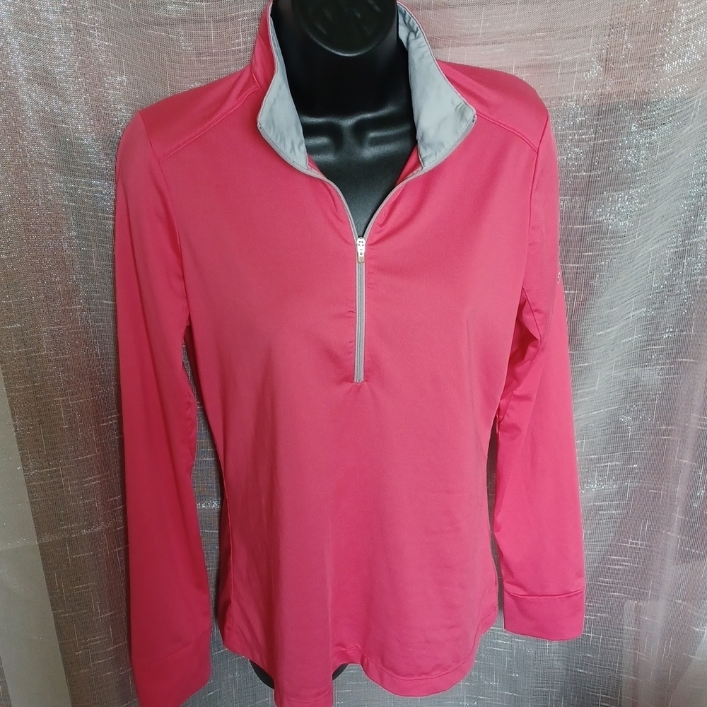 Greg Norman play Dry pink/gray golf pullover, M